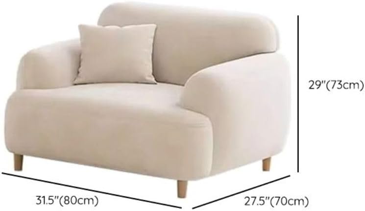 Comfynest Off-White Upholstered Sofa – Modern Recessed Arm Couch for Living Room - Image 2